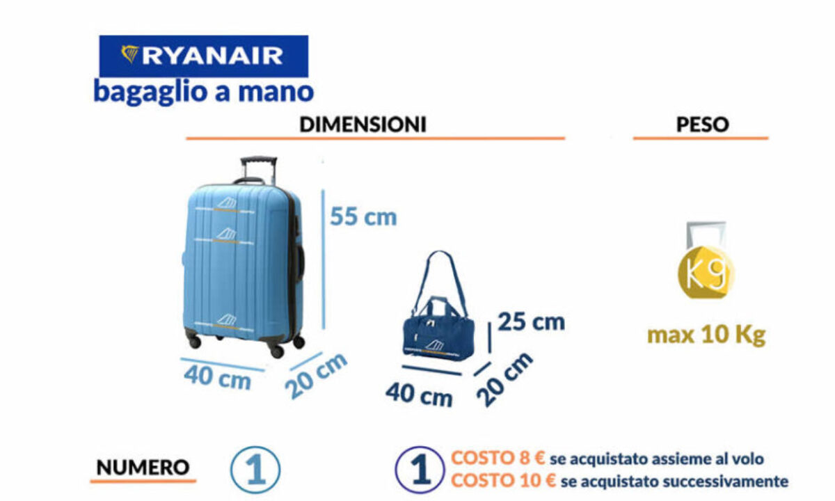 Bagaglio a mano Ryanair: regole, limiti e rimborso smarrimento - Rimborso  Bagaglio Smarrito